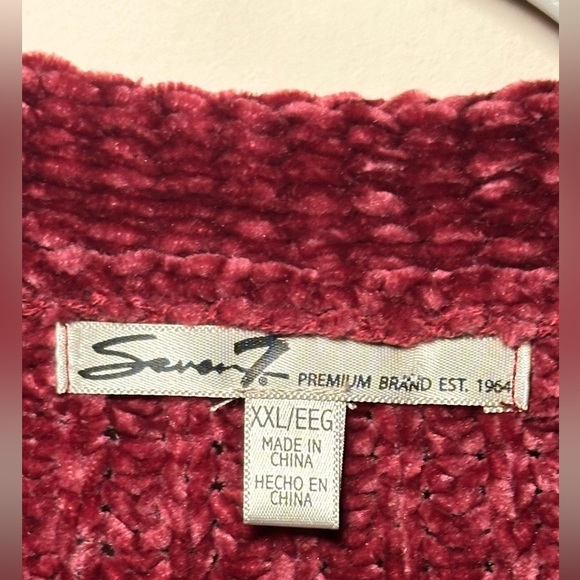 Seven7 Women's Burgundy Grannycore Open Front Cardigan Size XXL - Picture 7 of 14